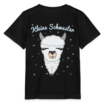 Kleine Schwester Geschenk Lama Alpaka - Stanley/Stella Kinder T-Shirt MINI CREATOR  - Schwarz - Vorne - Mikhail (115cm)