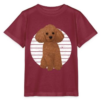 Chien patte amoureux des animaux caniche - T-shirt bio MINI CREATOR Stanley/Stella Enfant - bordeaux - Devant - Kain (125cm)