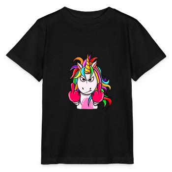 Einhorn Fabel Märchen Geschenk - Stanley/Stella Kinder T-Shirt MINI CREATOR  - Schwarz - Vorne - Mikhail (115cm)