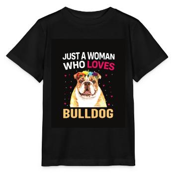 A Woman Loves the Bulldogs - Stanley/Stella MINI CREATOR Kids’ T-Shirt - black - Front - Mikhail (115cm)