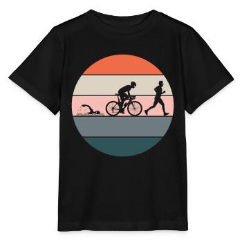 Triathlon endurance sports all around retro gift - Stanley/Stella MINI CREATOR Kids’ T-Shirt - black - Front - Mikhail (115cm)