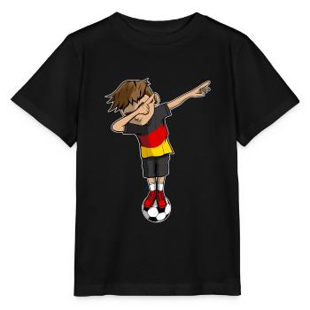 Dabbing Fußball Deutschland Trikot Jungen Kinder - Stanley/Stella Kinder T-Shirt MINI CREATOR  - Schwarz - Vorne - Mikhail (115cm)