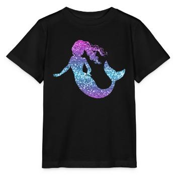 Glitter Mermaid Ladies Girl Gift Nixe - Stanley/Stella MINI CREATOR Kids’ T-Shirt - black - Front - Mikhail (115cm)
