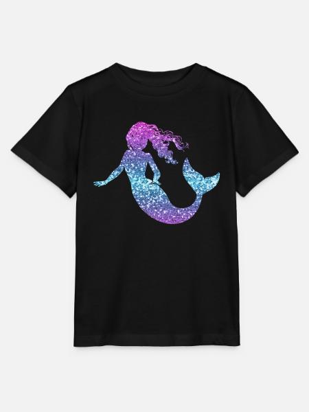 Glitzer Meerjungfrau Damen Mädchen Geschenk Nixe - Stanley/Stella Kinder T-Shirt MINI CREATOR - Schwarz