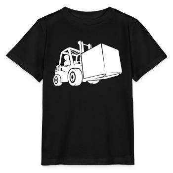 Chariot élévateur élévateur stockeur cadeau - T-shirt bio MINI CREATOR Stanley/Stella Enfant - noir - Devant - Mikhail (115cm)