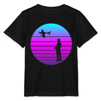 Modèle d’avion RC Volant Rétro Vintage Cadeau - T-shirt bio MINI CREATOR Stanley/Stella Enfant - noir - Devant - Mikhail (115cm)