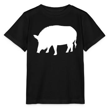Wildschwein Waldtiere Tierliebhaber Geschenk - Stanley/Stella Kinder T-Shirt MINI CREATOR  - Schwarz - Vorne - Mikhail (115cm)