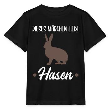Hase Waldtiere Tierliebhaber Mädchen Geschenk - Stanley/Stella Kinder T-Shirt MINI CREATOR  - Schwarz - Vorne - Mikhail (115cm)