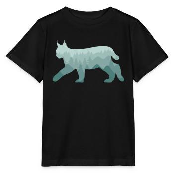 Luchs Rotluchs Wald Natur Landschaft Geschenk - Stanley/Stella Kinder T-Shirt MINI CREATOR  - Schwarz - Vorne - Mikhail (115cm)