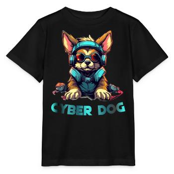 Cyber Dog Design - Stanley/Stella Kinder T-Shirt MINI CREATOR  - Schwarz - Vorne - Mikhail (115cm)