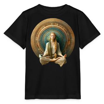 Zen-Harmonie-Mandala - Stanley/Stella Kinder T-Shirt MINI CREATOR  - Schwarz - Vorne - Mikhail (115cm)
