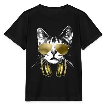 Dj Cat Bling - Stanley/Stella Kinder T-Shirt MINI CREATOR  - Schwarz - Vorne - Mikhail (115cm)