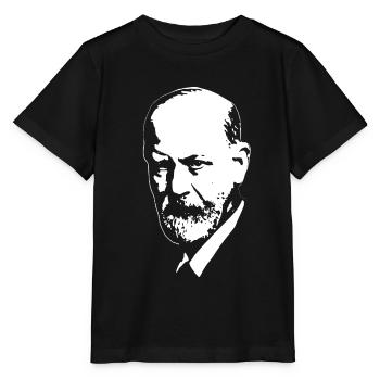 Sigmund Freud weiß auf schwarz - Stanley/Stella Kinder T-Shirt MINI CREATOR  - Schwarz - Vorne - Mikhail (115cm)