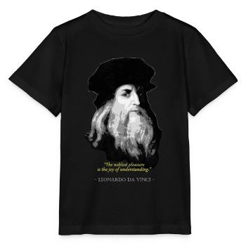Leonardo Da Vinci Citation - T-shirt bio MINI CREATOR Stanley/Stella Enfant - noir - Devant - Mikhail (115cm)
