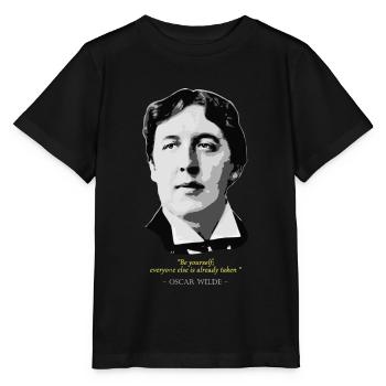 Oscar Wilde Zitat - Stanley/Stella Kinder T-Shirt MINI CREATOR  - Schwarz - Vorne - Mikhail (115cm)