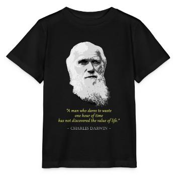 Charles DarwinZitat - Stanley/Stella Kinder T-Shirt MINI CREATOR  - Schwarz - Vorne - Mikhail (115cm)
