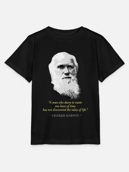 Citation de Charles Darwin - T-shirt bio MINI CREATOR Stanley/Stella Enfant - noir