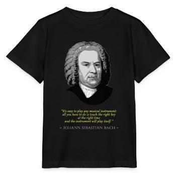 Johann Sebastian Bach Quote - Stanley/Stella MINI CREATOR Kids’ T-Shirt - black - Front - Mikhail (115cm)