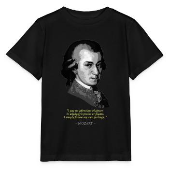 Mozart Quote - Stanley/Stella MINI CREATOR Kids’ T-Shirt - black - Front - Mikhail (115cm)