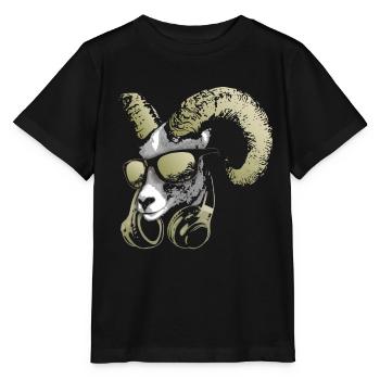DJ Goat Bling Bling Music Animal con auriculares - T-shirt bio MINI CREATOR Stanley/Stella Enfant - noir - Devant - Mikhail (115cm)