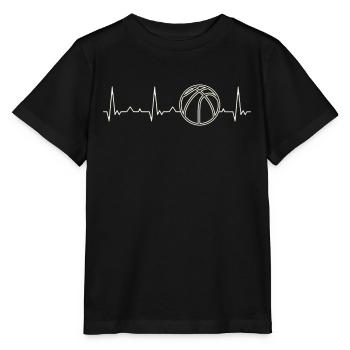 Baloncesto. Corazón. Amor. Ekg. Legumbres. - T-shirt bio MINI CREATOR Stanley/Stella Enfant - noir - Devant - Mikhail (115cm)