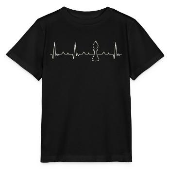 Chess Piece Bishop. Heart. Love. EKG. Pulse. Beat. - Stanley/Stella MINI CREATOR Kids’ T-Shirt - black - Front - Mikhail (115cm)