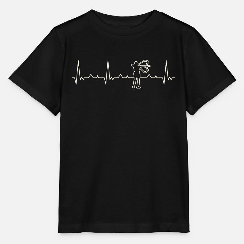 Weiblicher Jäger Bogenpfeil. Herz. Liebe. Ekg. - Stanley/Stella Kinder T-Shirt MINI CREATOR  - Schwarz