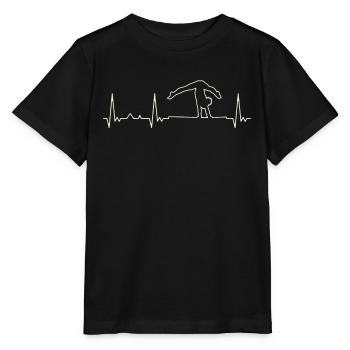 Ejercicio de la barra de gimnasta. Corazón. Amor. - T-shirt bio MINI CREATOR Stanley/Stella Enfant - noir - Devant - Mikhail (115cm)