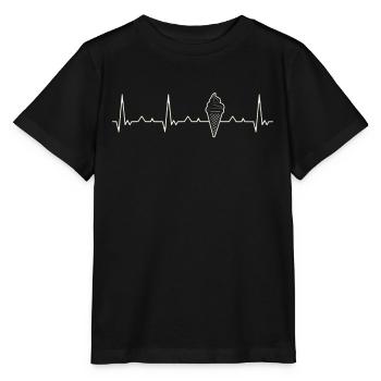 Cucurucho de helado. Corazón. Amor. Ekg. - T-shirt bio MINI CREATOR Stanley/Stella Enfant - noir - Devant - Mikhail (115cm)