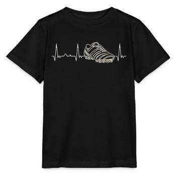 Fußballschuh. Herz. Liebe. Ekg. Impuls. Schlagen. - Stanley/Stella Kinder T-Shirt MINI CREATOR  - Schwarz - Vorne - Mikhail (115cm)