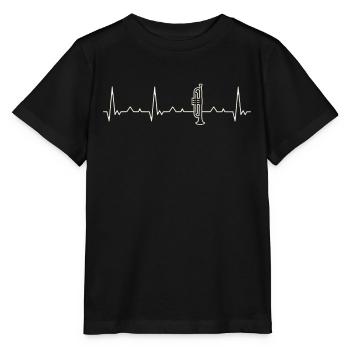 Instrumento de trompeta. Corazón. Amor. Ekg. - T-shirt bio MINI CREATOR Stanley/Stella Enfant - noir - Devant - Mikhail (115cm)