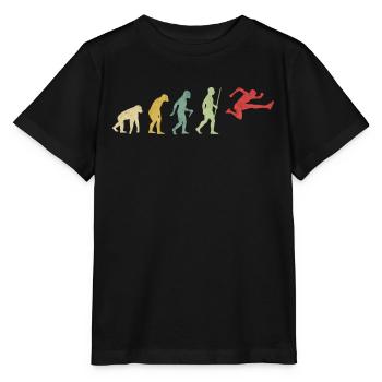 Hürden Mann, die Evolution läuft - Stanley/Stella Kinder T-Shirt MINI CREATOR  - Schwarz - Vorne - Mikhail (115cm)