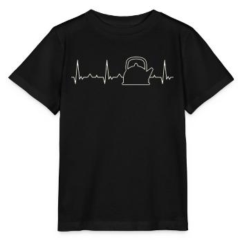 Té tetero. Corazón. Amor. Ekg. Legumbres. - T-shirt bio MINI CREATOR Stanley/Stella Enfant - noir - Devant - Mikhail (115cm)