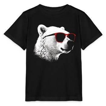 Eisbär Kühle Sonnenbrille - Stanley/Stella Kinder T-Shirt MINI CREATOR  - Schwarz - Vorne - Mikhail (115cm)
