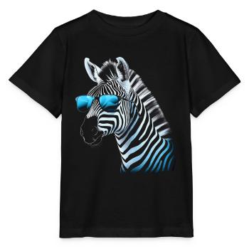 Kühle Zebra Sonnenbrille - Stanley/Stella Kinder T-Shirt MINI CREATOR  - Schwarz - Vorne - Mikhail (115cm)