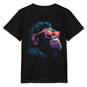 Kühle Schimpanse Sonnenbrille - Stanley/Stella Kinder T-Shirt MINI CREATOR  - Schwarz - Vorne - Mikhail (115cm)