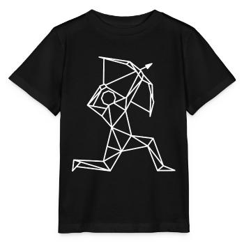 Signe géométrique du zodiaque du Sagittaire - T-shirt bio MINI CREATOR Stanley/Stella Enfant - noir - Devant - Mikhail (115cm)