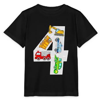 Véhicules 4e anniversaire Jeunes pompiers de police - T-shirt bio MINI CREATOR Stanley/Stella Enfant - noir - Devant - Mikhail (115cm)