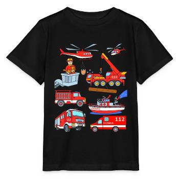 German fire brigade - Stanley/Stella MINI CREATOR Kids’ T-Shirt - black - Front - Mikhail (115cm)