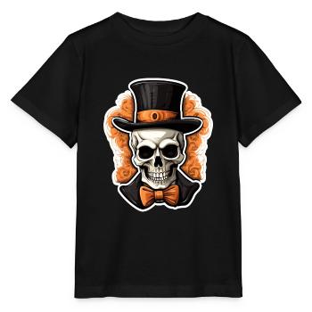 Crâne d’Halloween - T-shirt bio MINI CREATOR Stanley/Stella Enfant - noir - Devant - Mikhail (115cm)