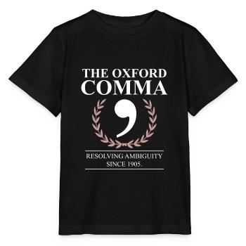 La police de grammaire de professeur d'anglais d'Oxford Comma - T-shirt bio MINI CREATOR Stanley/Stella Enfant - noir - Devant - Mikhail (115cm)