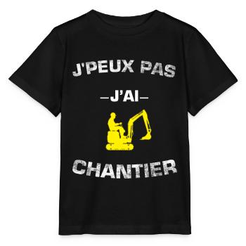 je peux pas j'ai chantier - pêle de chantier - T-shirt bio MINI CREATOR Stanley/Stella Enfant - noir - Devant - Mikhail (115cm)