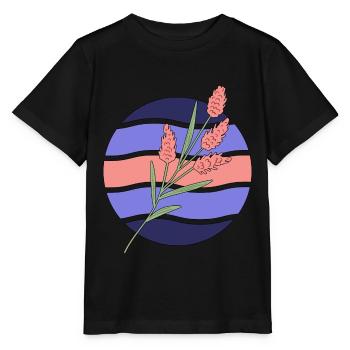 Minimal Blume Wellen Muster Urlaub Ferien Sommer - Stanley/Stella Kinder T-Shirt MINI CREATOR  - Schwarz - Vorne - Mikhail (115cm)