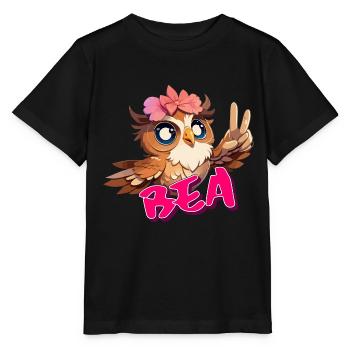 BEA - Beau nom de fille avec hibou mignon - T-shirt bio MINI CREATOR Stanley/Stella Enfant - noir - Devant - Mikhail (115cm)