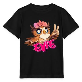 EVIE - Beau nom de fille avec hibou mignon - T-shirt bio MINI CREATOR Stanley/Stella Enfant - noir - Devant - Mikhail (115cm)