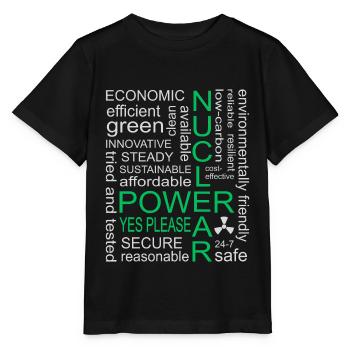 L’énergie nucléaire, oui s’il vous plaît, l’énergie nucléaire - T-shirt bio MINI CREATOR Stanley/Stella Enfant - noir - Devant - Mikhail (115cm)