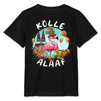 Karneval Köln Kölle Alaaf Flamingo Weiberfastnacht - Stanley/Stella Kinder T-Shirt MINI CREATOR  - Schwarz - Vorne - Mikhail (115cm)