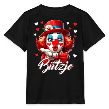 Kölle Alaaf Karneval Bützje Herz Rosenmontag Clown - Stanley/Stella Kinder T-Shirt MINI CREATOR  - Schwarz - Vorne - Mikhail (115cm)