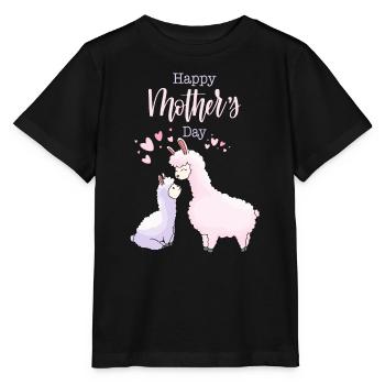 Mother's Day Llama Mom Mom Daughter Son Heart Child - Stanley/Stella MINI CREATOR Kids’ T-Shirt - black - Front - Mikhail (115cm)