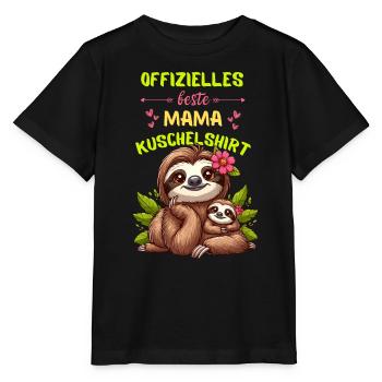 Mother's Day Sloth Mom Baby Cute Cuddle Sweet - Stanley/Stella MINI CREATOR Kids’ T-Shirt - black - Front - Mikhail (115cm)